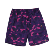 BAPE Color Camo Ape Head One Point Beach Shorts Purple