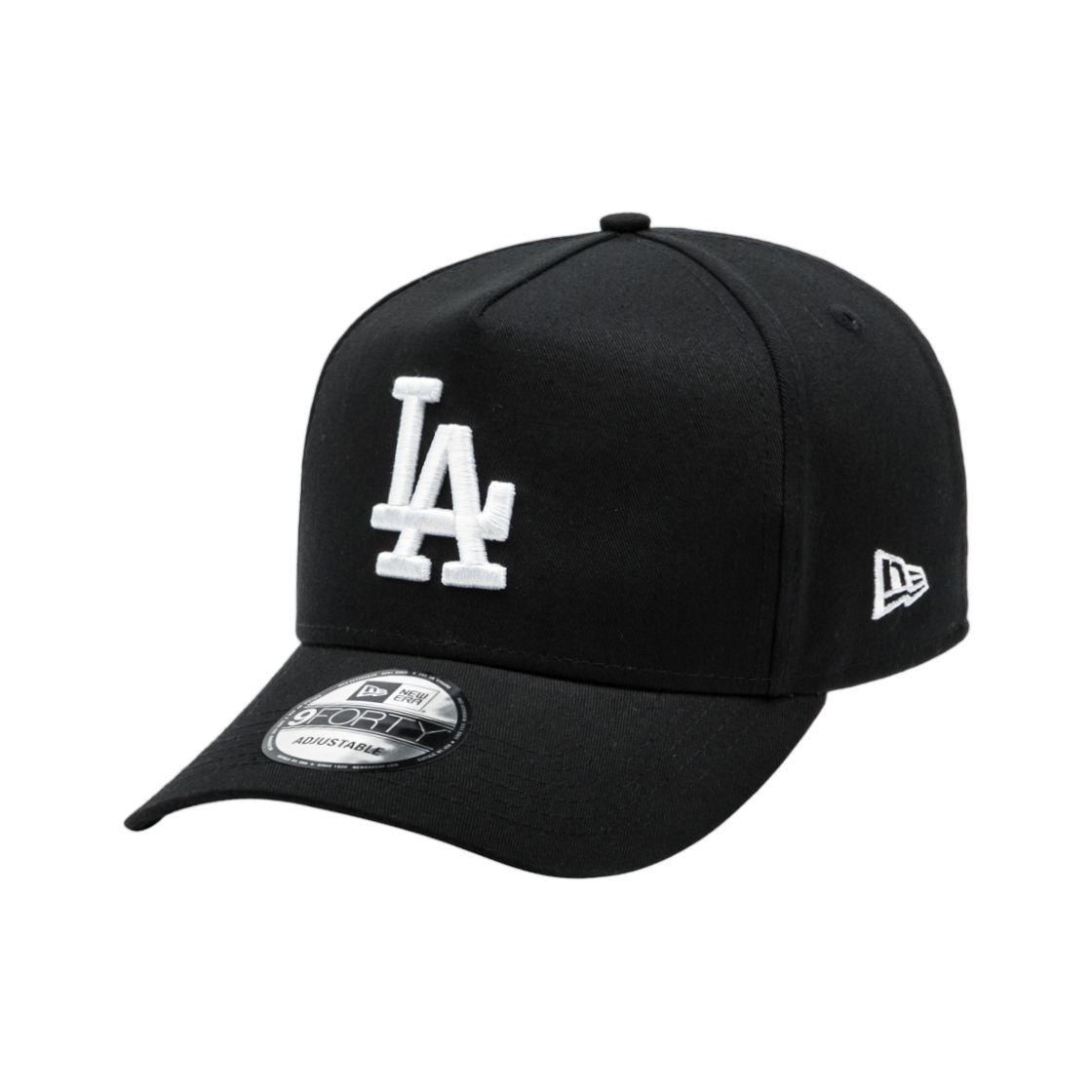 뉴에라 MLB 화이트 온 블랙 LA 다저스 K프레임 볼캡 블랙(New Era MLB White on Black LA Dodgers K-Frame Ball Cap Black)