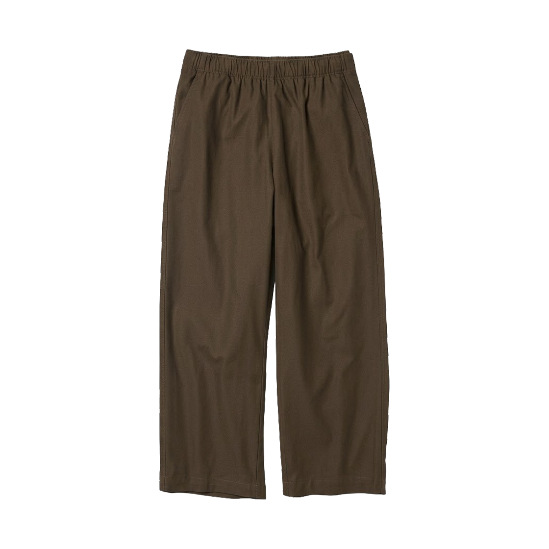 482243-37 (W) Uniqlo Cotton Relaxed Ankle Pants Brown - JP
