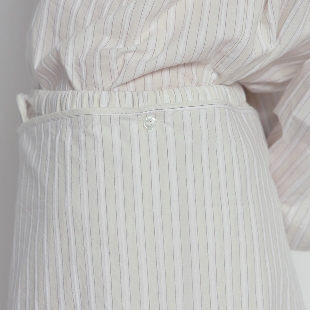 퍼즈플리즈 100% 코튼 파자마 위드 에이프런 (스트라이프 아이보리)(PAUSE PLEASE 100% Cotton Pajamas with Apron (Striped-Ivory)) - 6