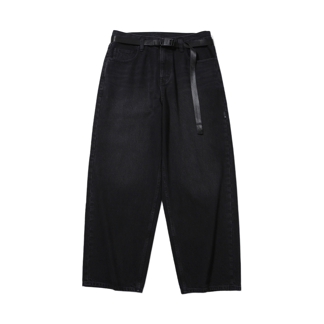 [SS26] 모이프 와이드 6P 벨트 데님 팬츠 린스드 블랙([SS26] moif Wide 6P Belted Denim Pants Rinsed Black)