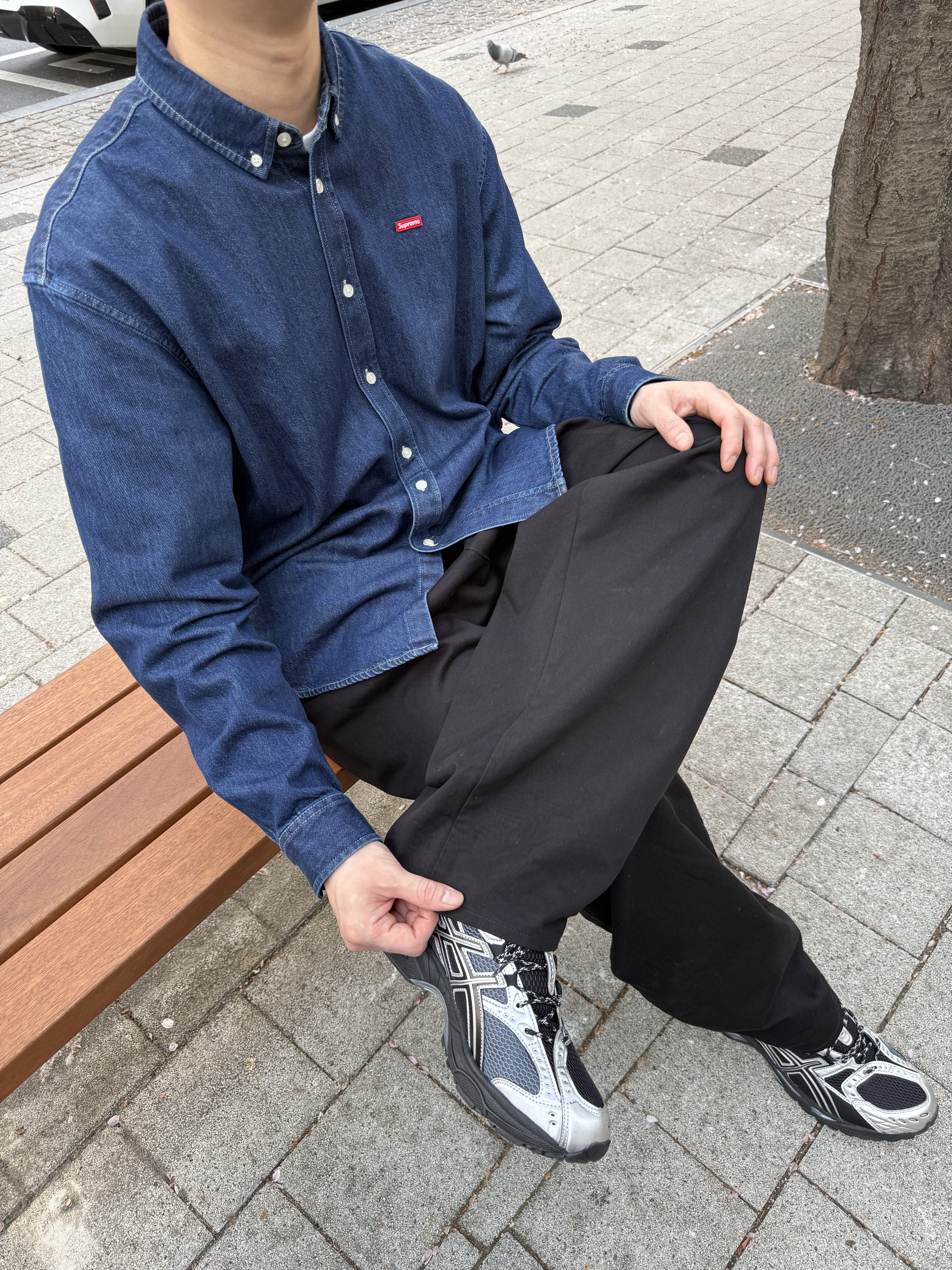 Supreme Small Box Shirt Rinsed Denim - 24FW 착용 스타일 - 2