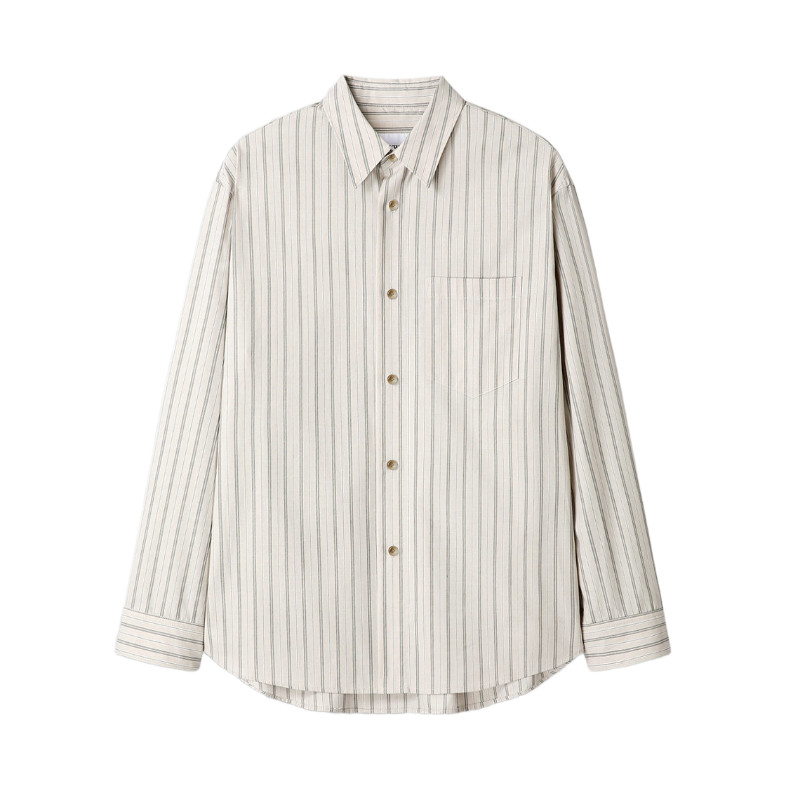 토니웩 스트라이프 코튼 셔츠 웜 그레이(Tonywack Striped Cotton Shirt Warm Grey)