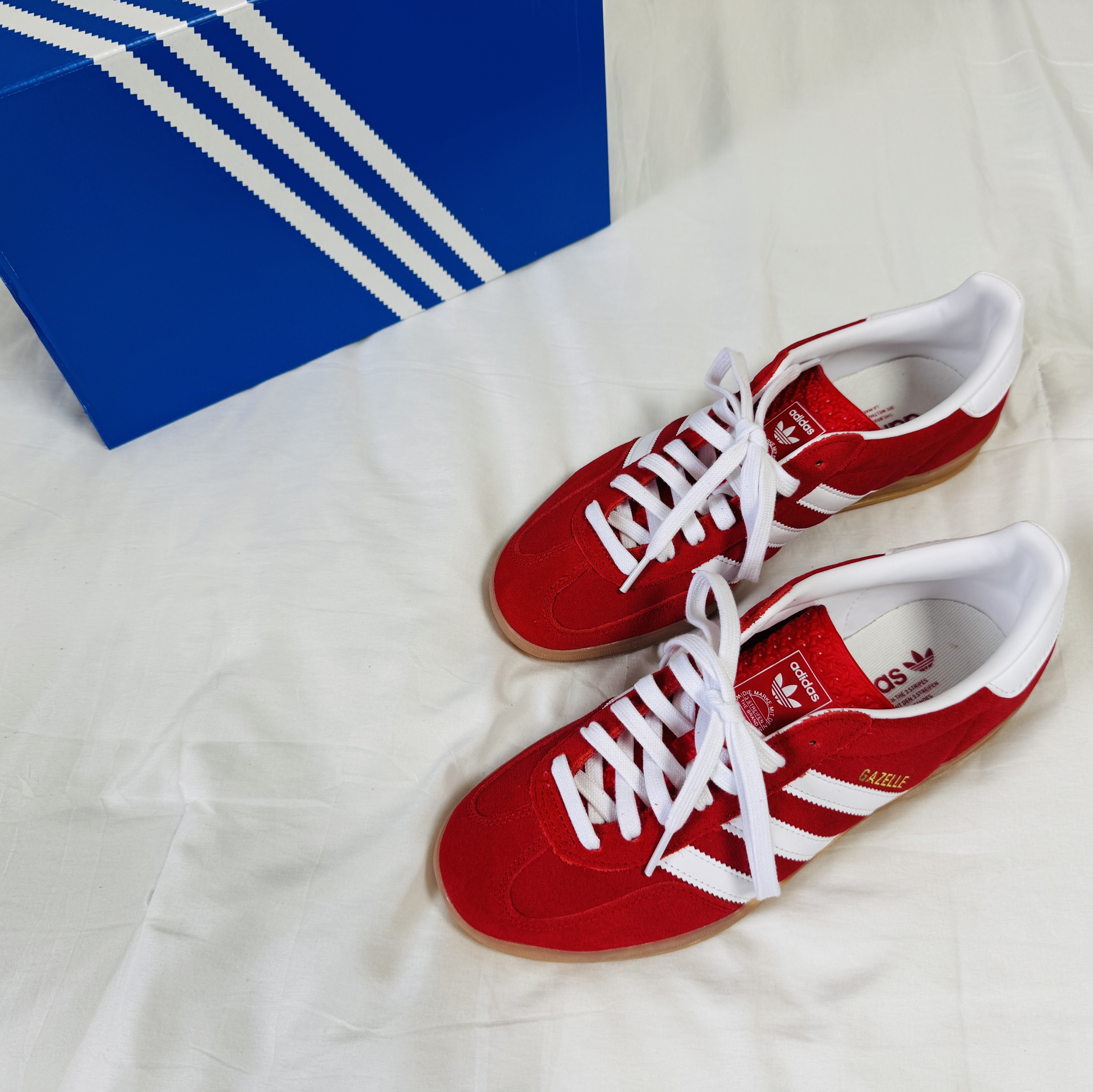 Adidas Gazelle Indoor Better Scarlet Cloud White 착용 스타일 - 4