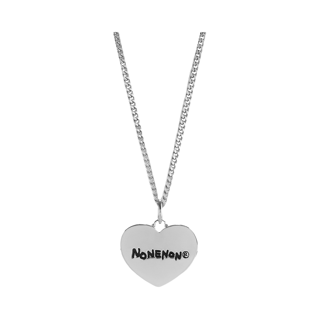 논논 블랙 러브 넥클리스 silver925 (두들)(Nonenon Black Love Necklace Silver925 (Doodle)) - 3