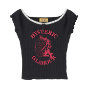 (W) Hysteric Glamour Strawberry Freak Chibi T-Shirt Black