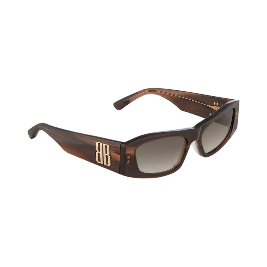 발렌시아가 나노 렉탱글 Af 선글라스 메탈릭 브라운 하바나(Balenciaga Nano Rectangle Af Sunglasses In Metallic Brown Havana) - 3