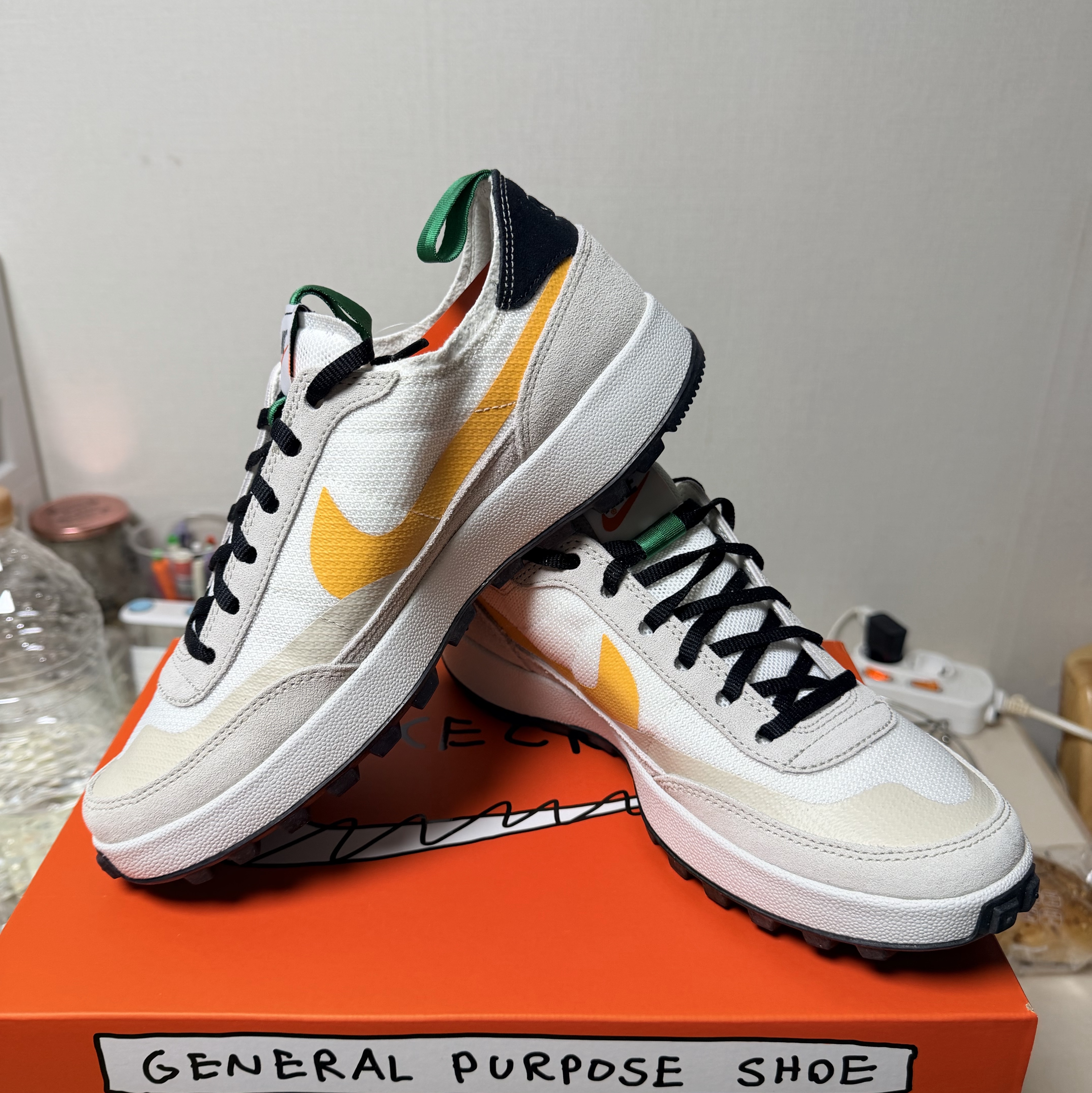 Nike x Tom Sachs General Purpose Shoe Pine Green University Gold 착용 스타일 - 4