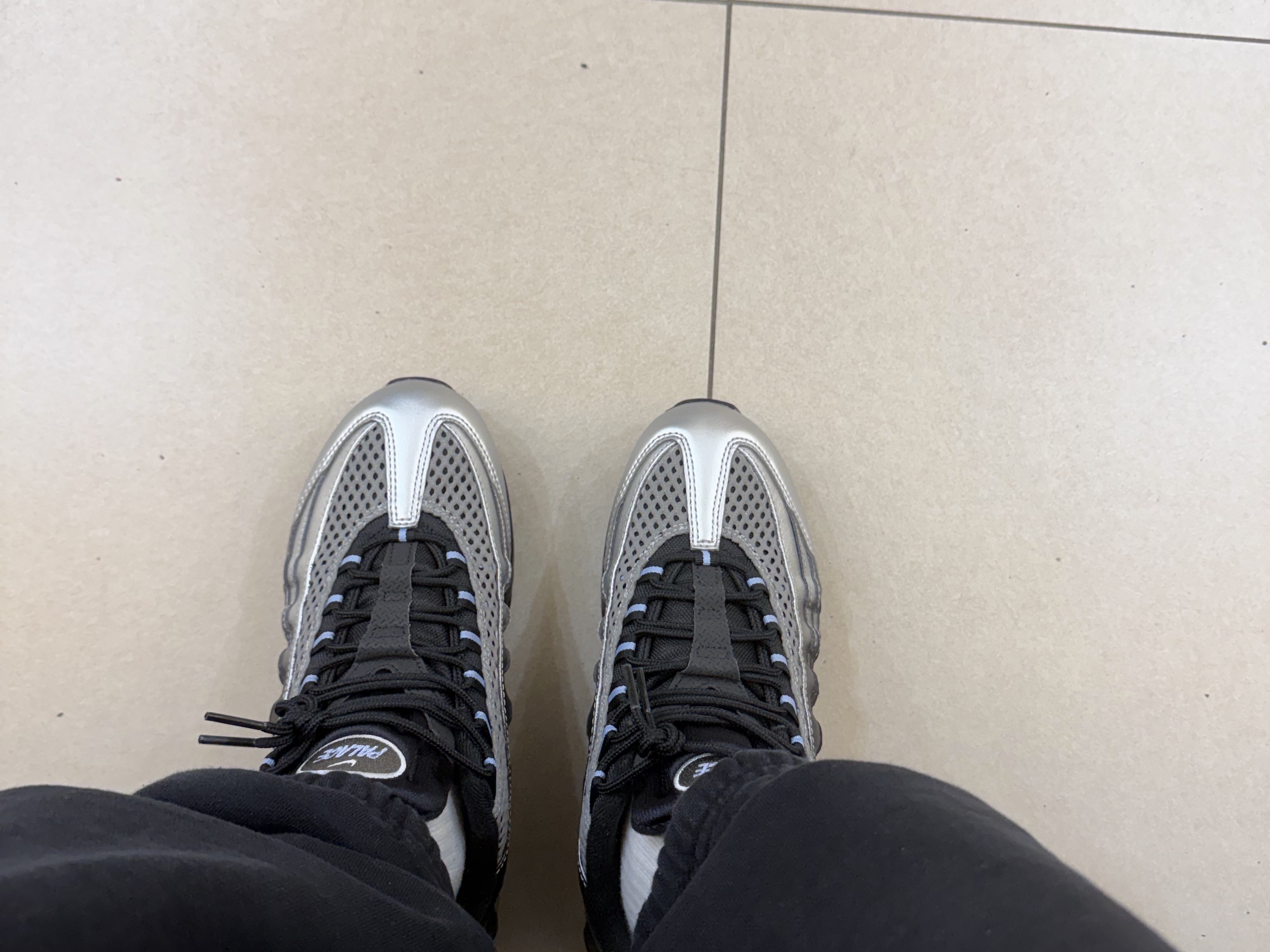 Nike x Palace Air Max 95 Metallic Silver Aluminum 착용 스타일