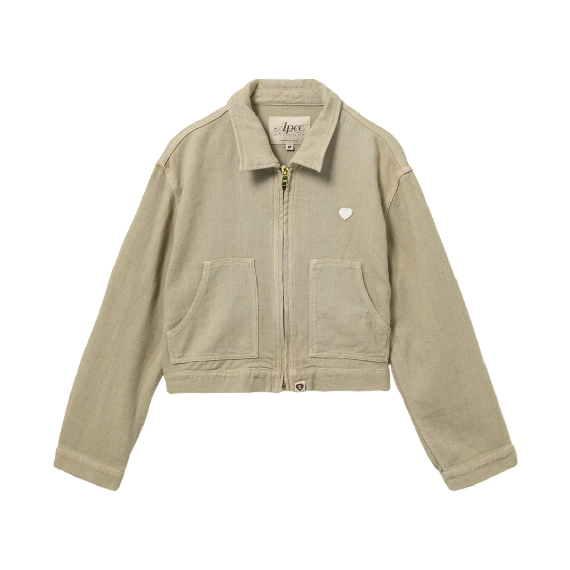 (W) 베이프 리넨 자켓 베이지((W) BAPE Linen Jacket Beige) - 1