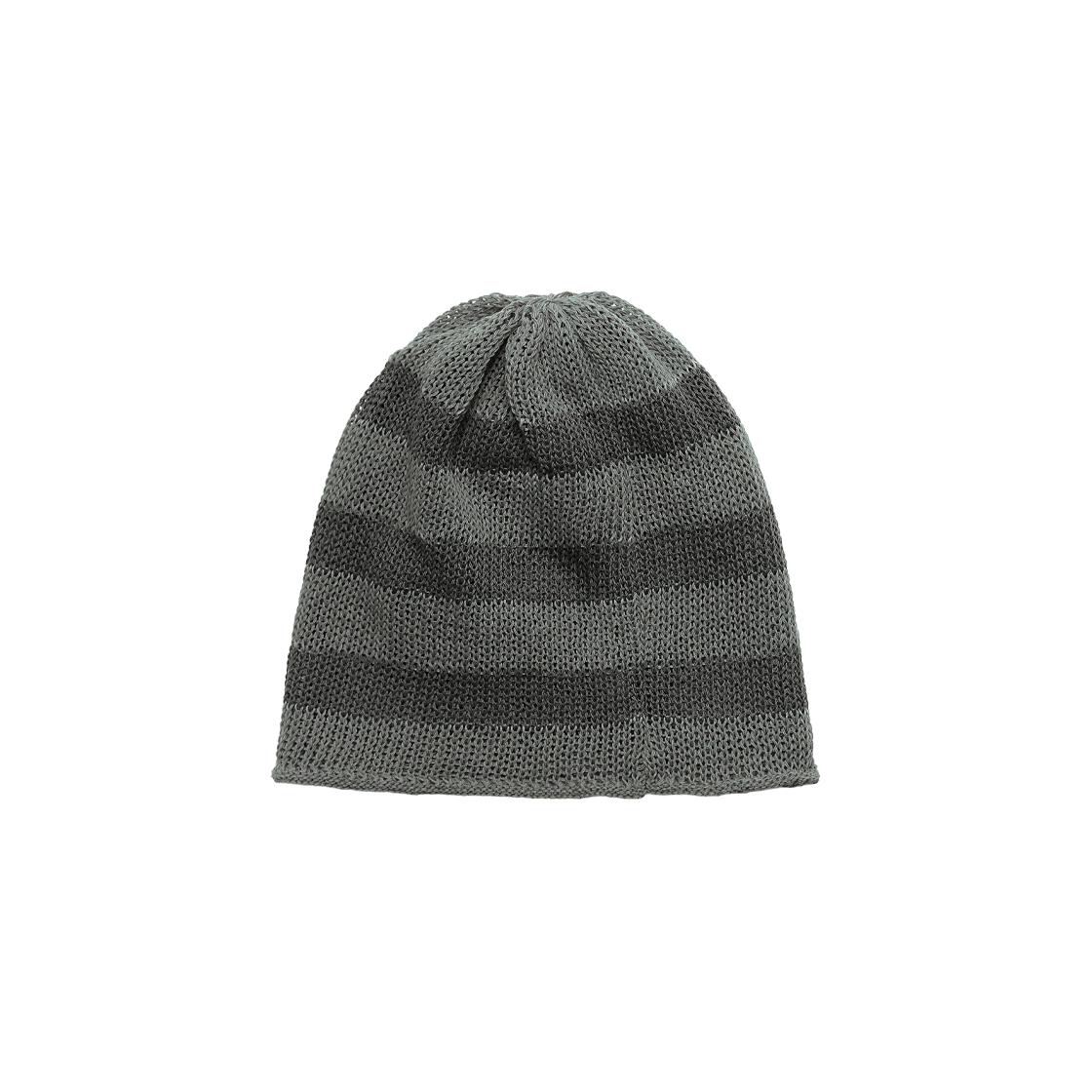 폴리테루 우먼 서머 니트 비니 차콜 스트라이프(Polyteru Women Summer Knit Beanie Charcoal Striped) - 2