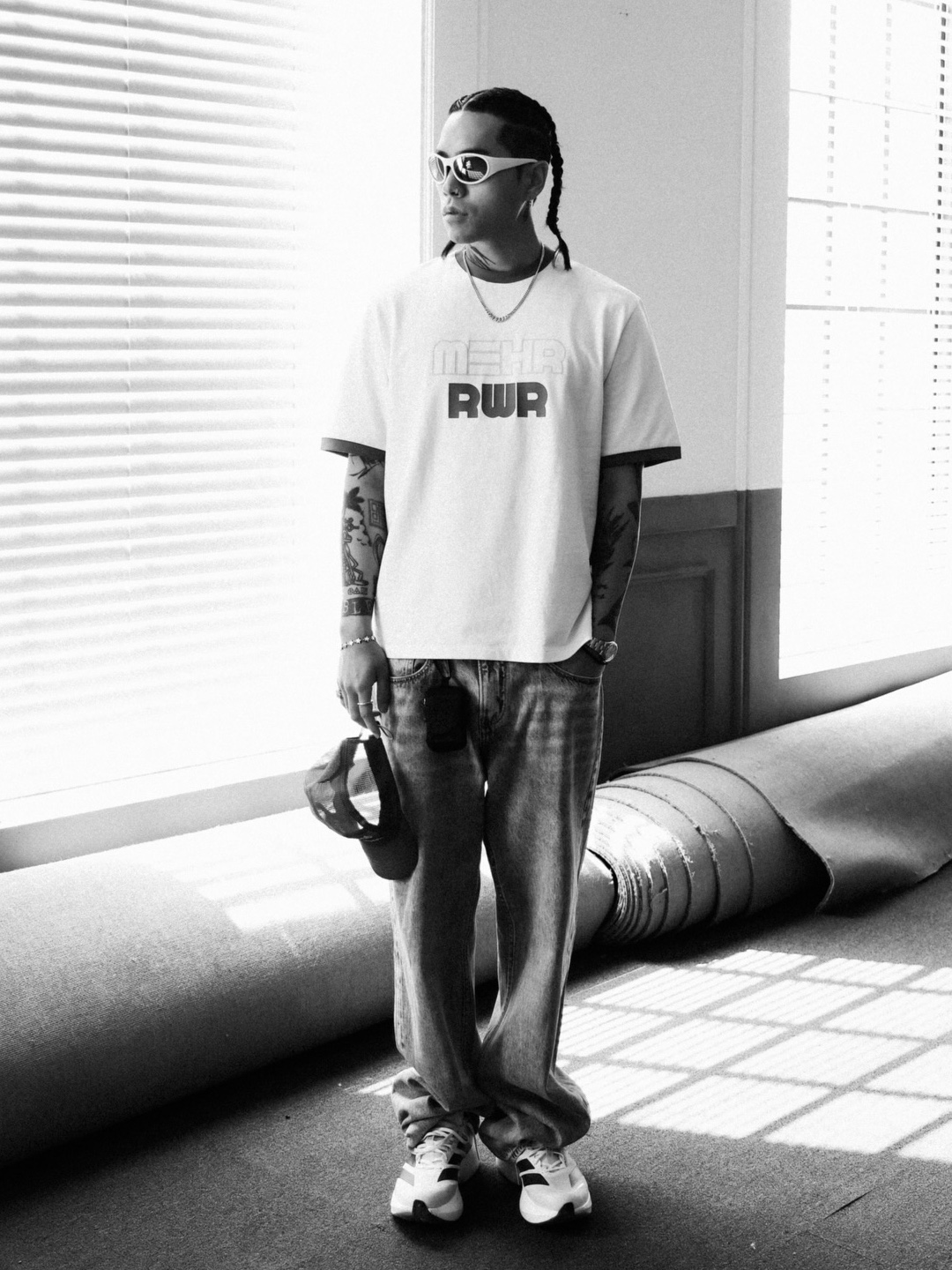 [KREAM 단독] RWR x MEHR Ringer T-Shirt Cream, [KREAM 단독] RWR x MEHR Ringer T-Shirt Yellow 착용 스타일 - 5