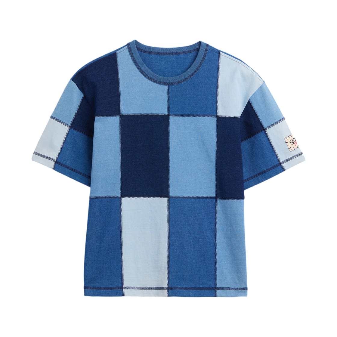 갭 x 션 우더스푼 인디고 패치워크 크롭 티셔츠 린스 워시드 인디고(Gap x Sean Wotherspoon Indigo Patchwork Cropped T-Shirt Rinse Washed Indigo)