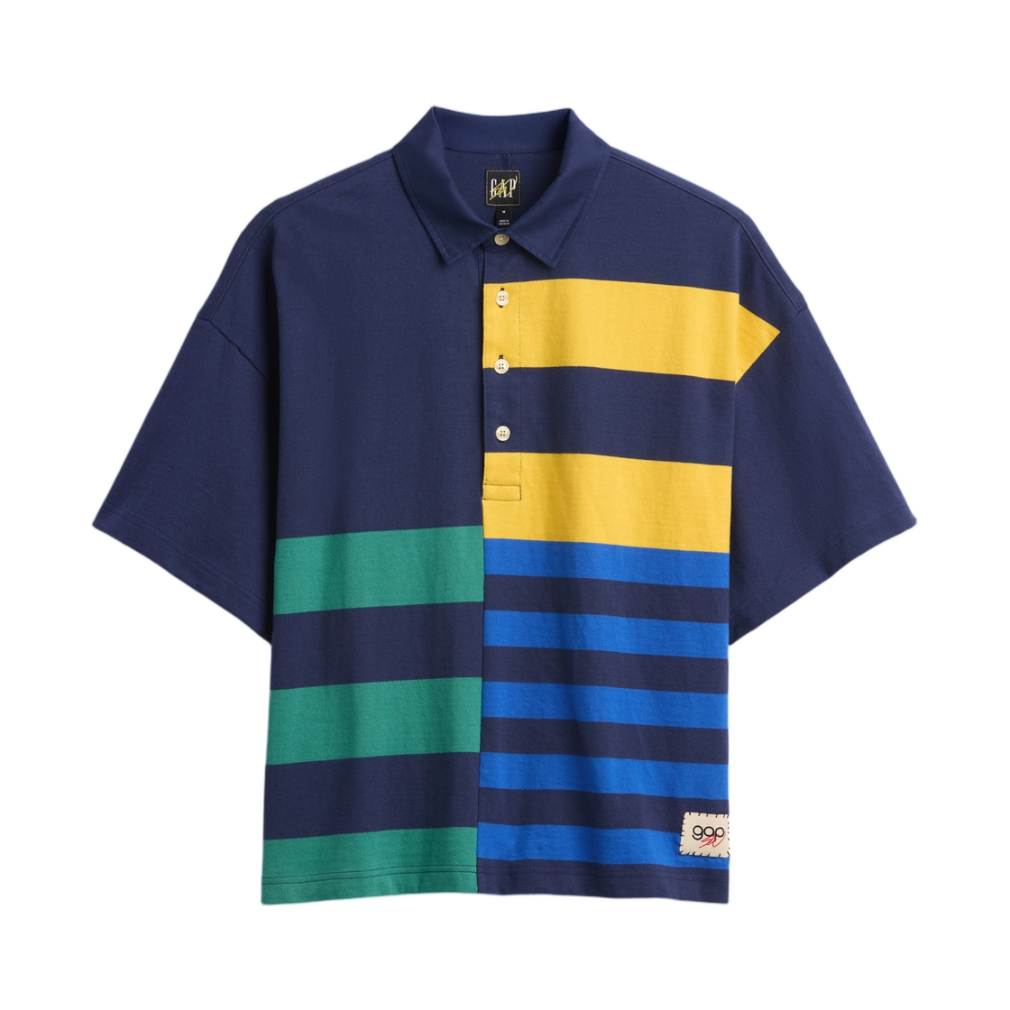 갭 x 션 우더스푼 오버사이즈 믹스드 스트라이프 박시 폴로 셔츠 멀티스트라이프 블루(Gap x Sean Wotherspoon Oversized Mixed Stripe Boxy Polo Shirt Multistripe Blue) - 1