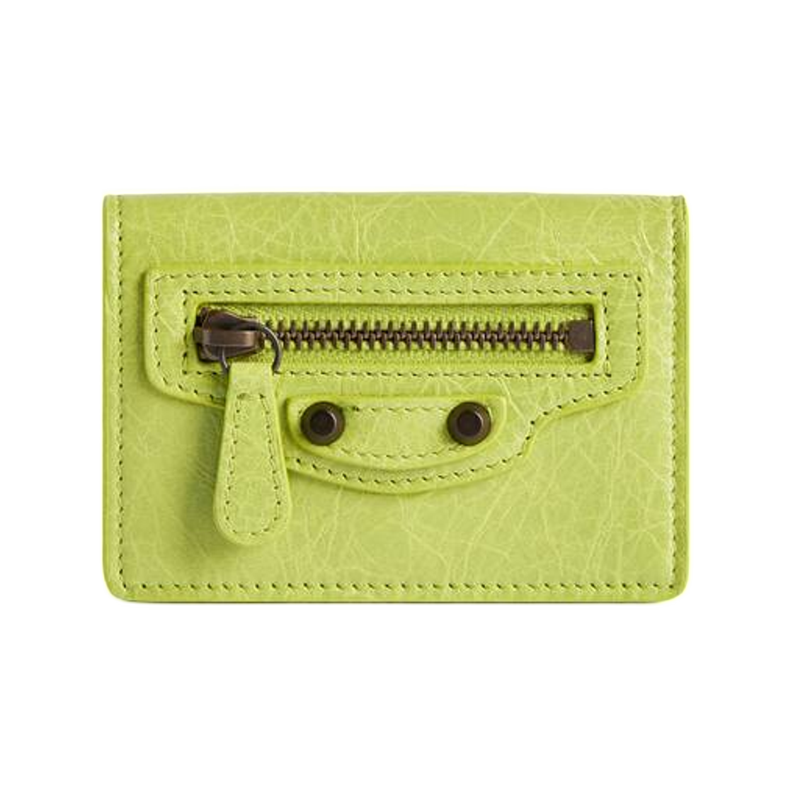 8106692ABFY3519 Balenciaga Le City Mini Wallet In Pistache