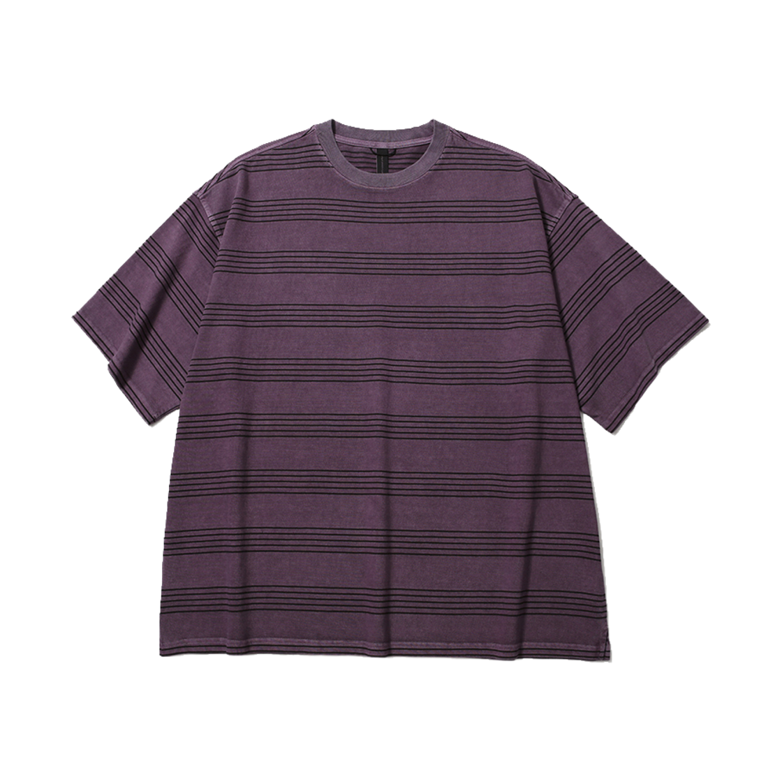 [SS26] 모이프 가먼트 다이드 스트라이프 H/S 티 다이드 퍼플 스트라이프([SS26] moif Garment Dyed Stripe H/S Tee Dyed Purple Stripe)