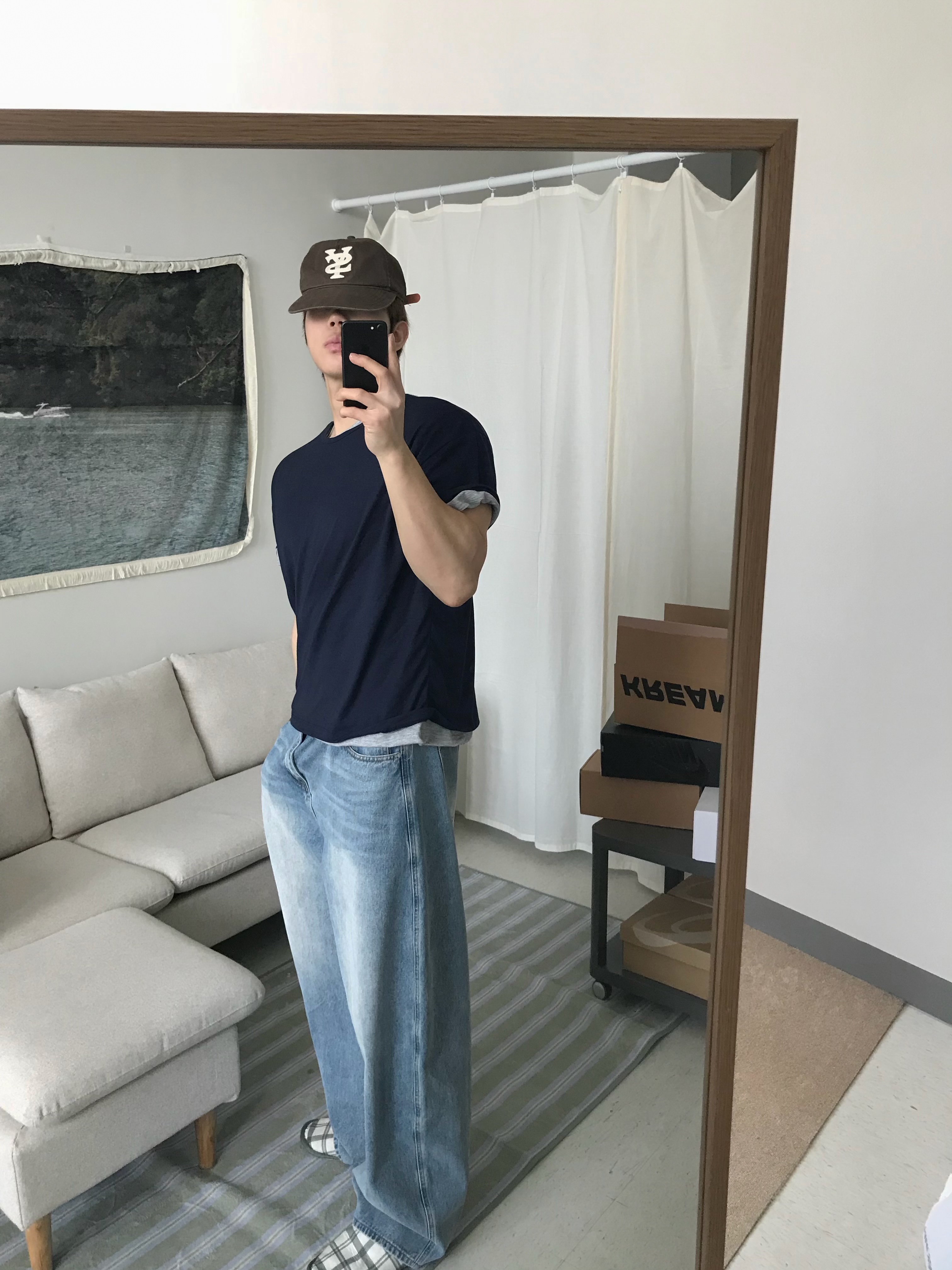 Sunday Ceremony Sy Logo 5 Panel Cotton Cap - Brown 착용 스타일 - 1