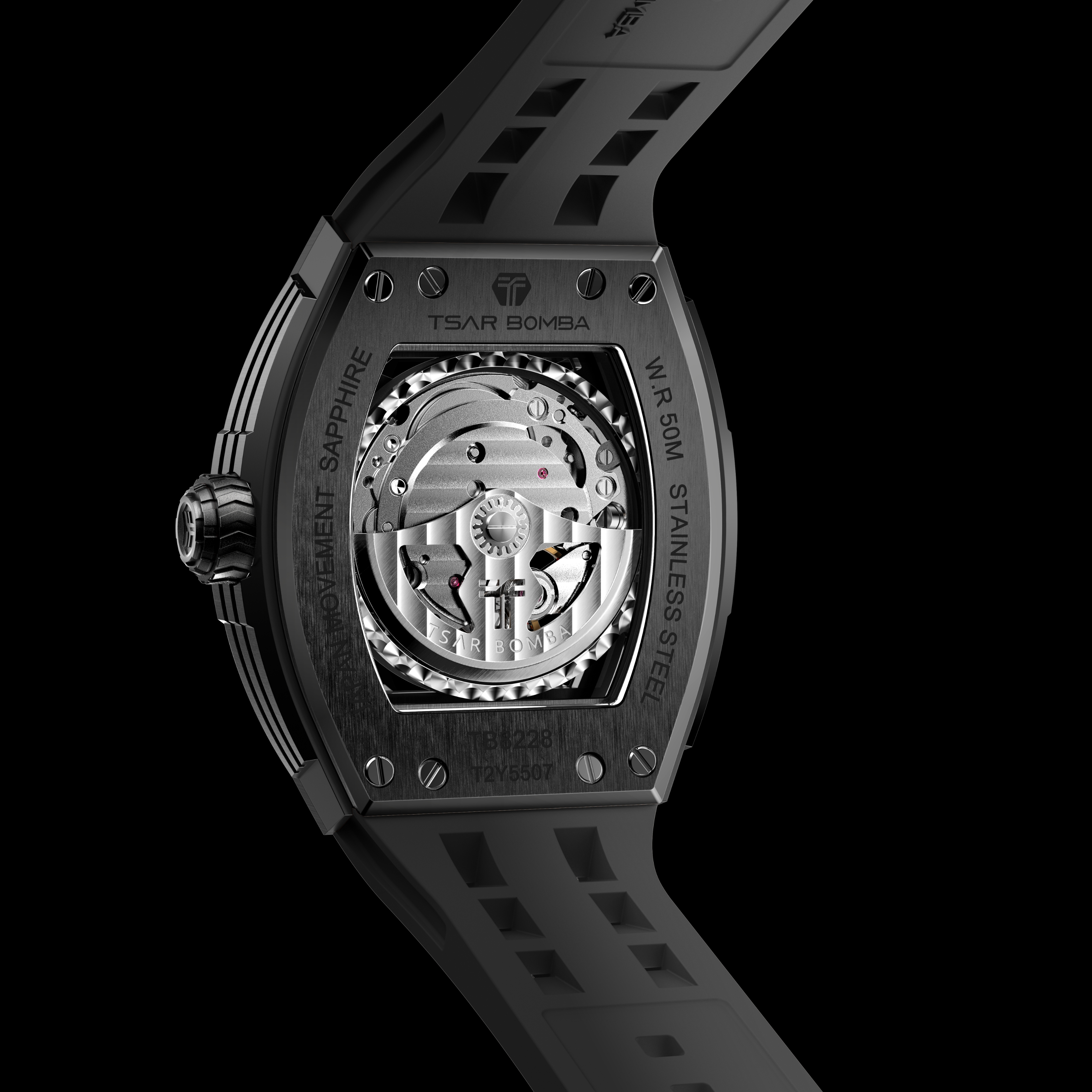 Tsar Bomba Elemental Automatic Watch TB8228A Black 착용 스타일 - 5
