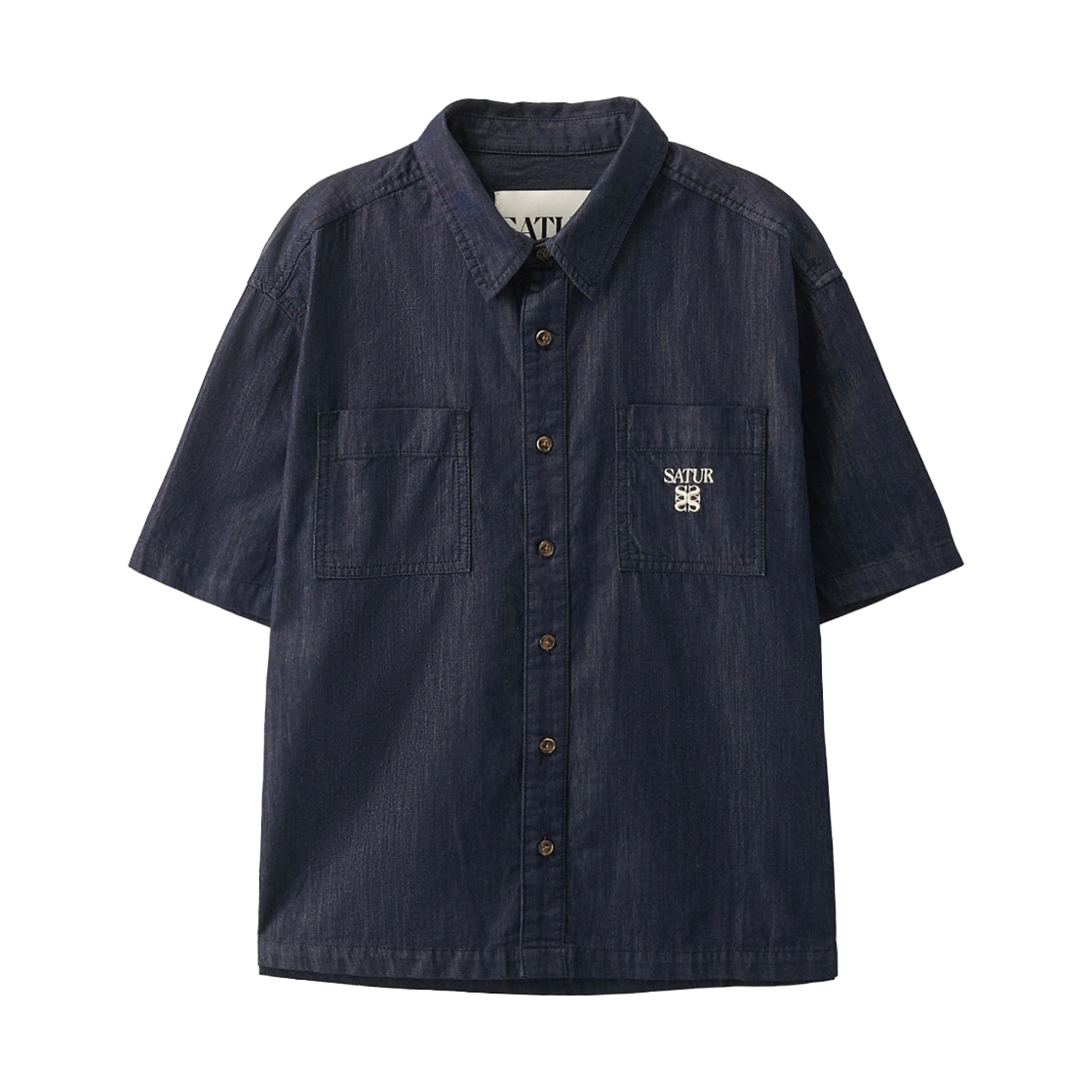 세터 라이트 웨이트 데님 포켓 하프 셔츠 인디고(SATUR Light Weight Denim Pocket Half Shirt Indigo)