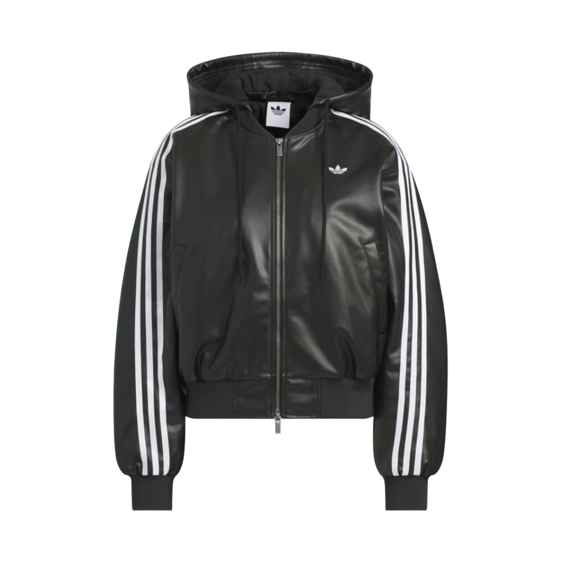 KU6857 (W) Adidas Pleather Pad Jacket Black - KR Sizing