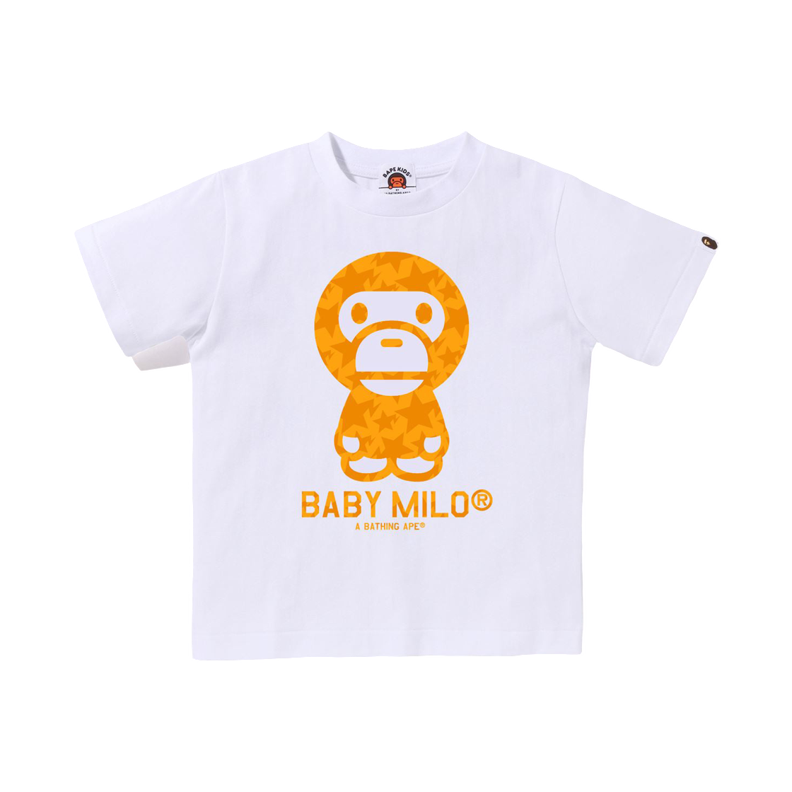 - (Kids) BAPE Sta Allover Baby Milo T-Shirt White Orange