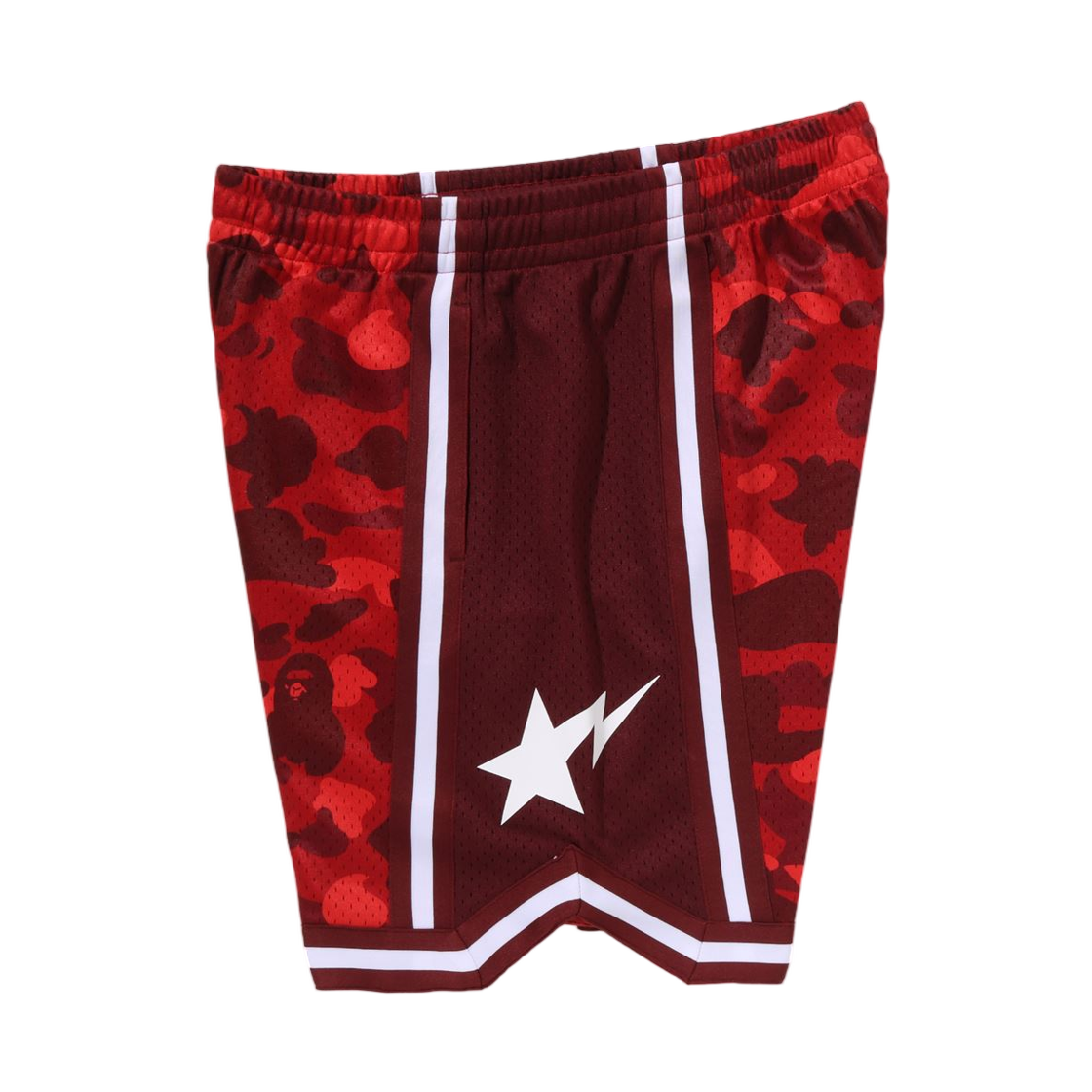 베이프 컬러 카모 메쉬 릴렉스드 핏 쇼츠 레드(BAPE Color Camo Mesh Relaxed Fit Shorts Red) - 3
