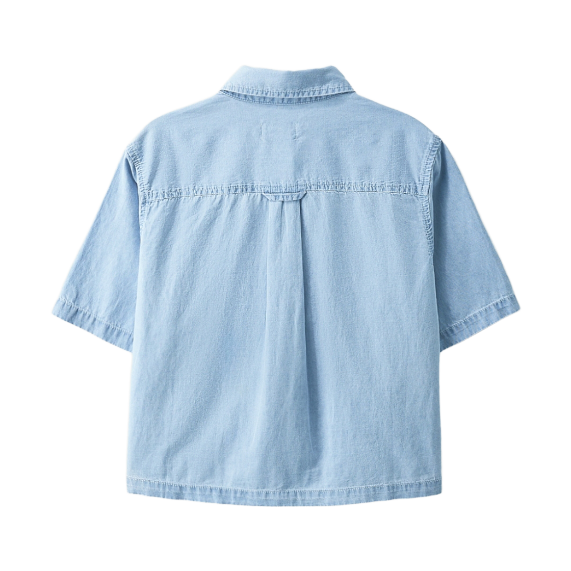 세터 우먼 라이트 웨이트 데님 포켓 크롭 하프 셔츠 라이트 블루(SATUR W Light Weight Denim Pocket Crop Half Shirt Light Blue) - 2
