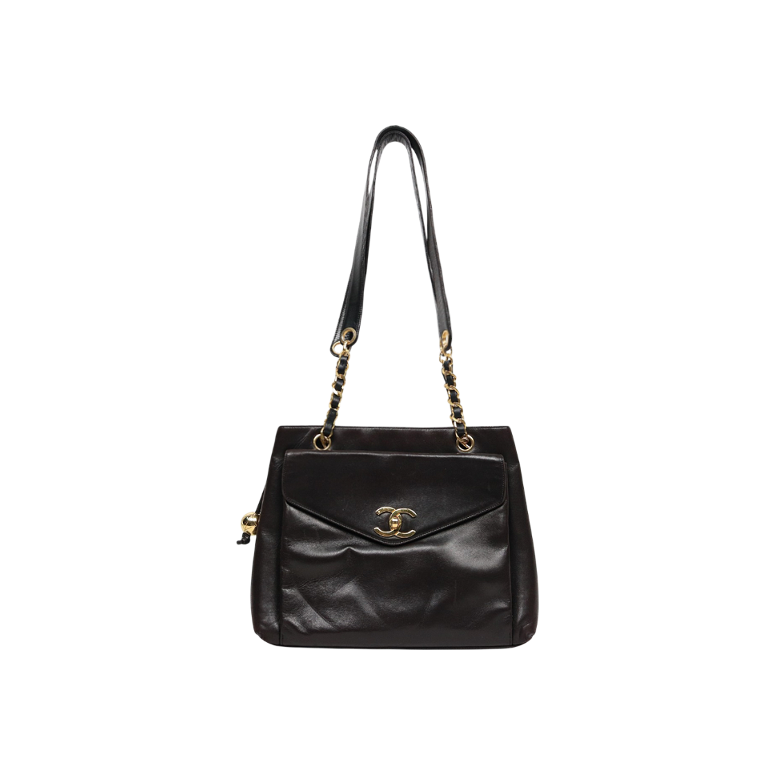 ITCWNESTN8S7 Chanel Black Lambskin Golden Ball CC Pocket Chain Shoulder Bag