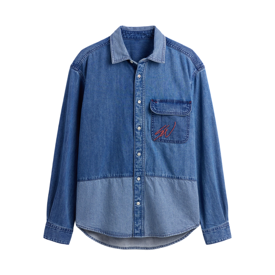 갭 x 션 우더스푼 릴렉스드 핏 레일로드 데님 셔츠 데님(Gap x Sean Wotherspoon Relaxed Fit Railroad Denim Shirt Denim)