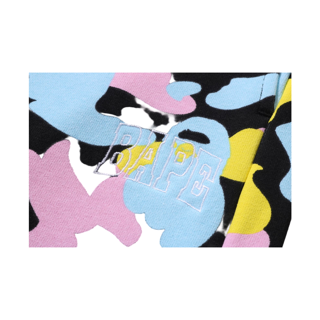 (W) 베이프 뉴 멀티 카모 스웨트 쇼츠 블랙((W) BAPE New Multi Camo Sweatshorts Black) - 3