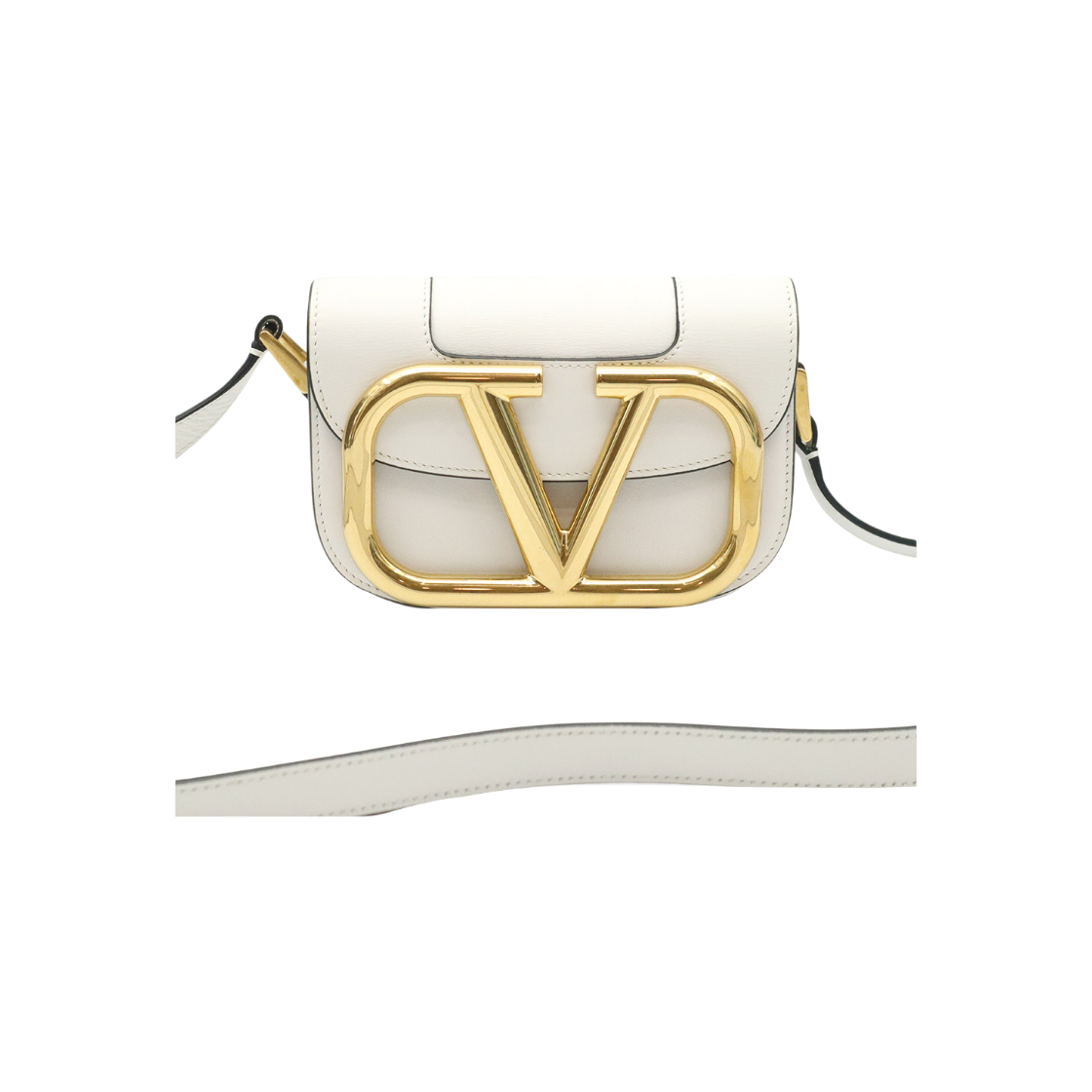 ITJDBQO7C3LA Valentino VW2B0G45ZXL White Calfskin Small Superbi Crossbody Bag