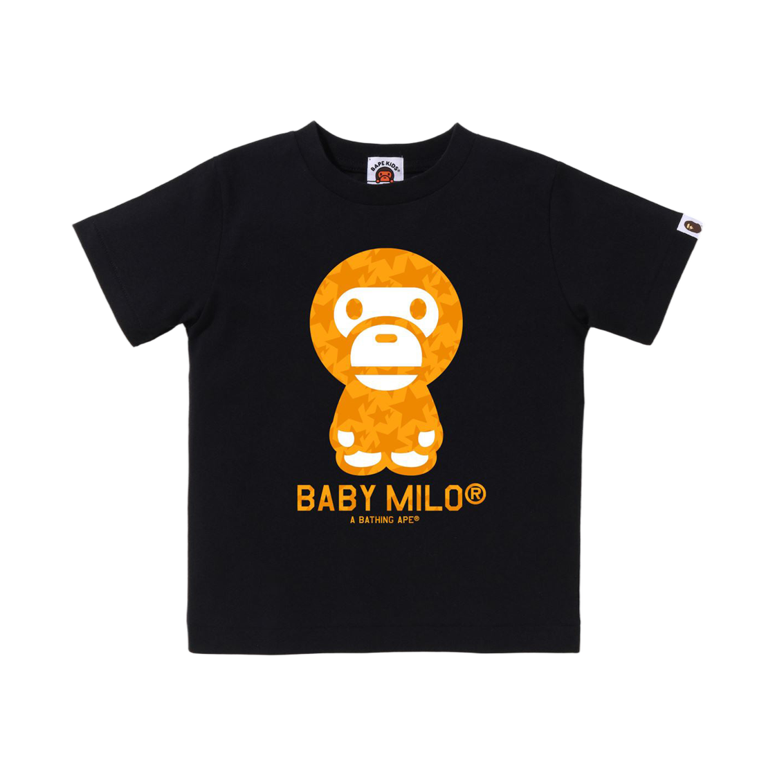 - (Kids) BAPE Sta Allover Baby Milo T-Shirt Black Orange