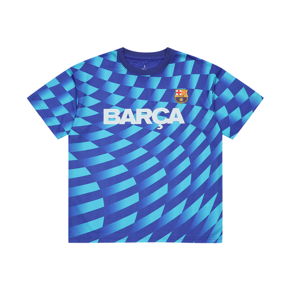 FC 바르셀로나 Barca 프린트 티셔츠 블루(FC Barcelona Print turquoise T-shirt crest Barca)