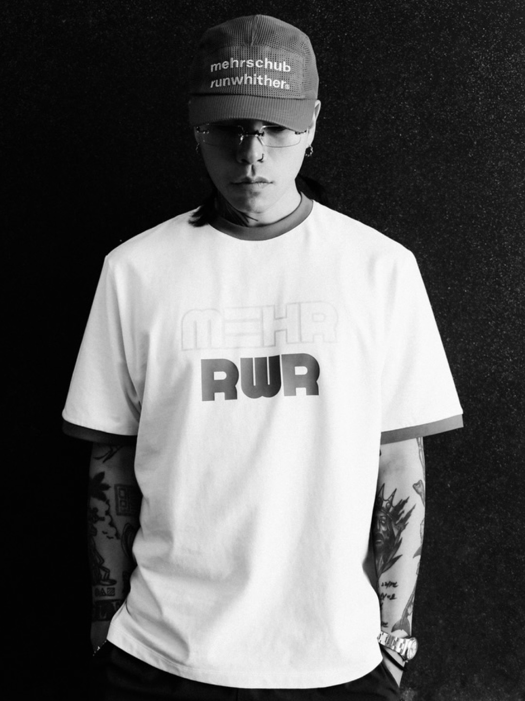 [KREAM 단독] RWR x MEHR Ringer T-Shirt Cream, [KREAM 단독] RWR x MEHR Ringer T-Shirt Yellow 착용 스타일 - 4