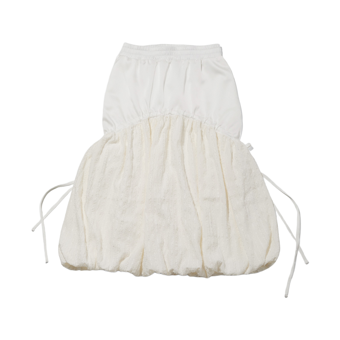 테레루 벌룬 트리밍 스커트 화이트(TERERU Balloon Trimming Skirt White)