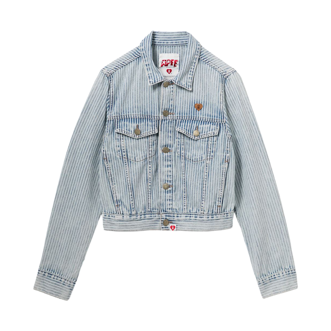 (W) 베이프 인디고 스트라이프 데님 자켓 인디고((W) BAPE Indigo Stripe Denim Jacket Indigo) - 1
