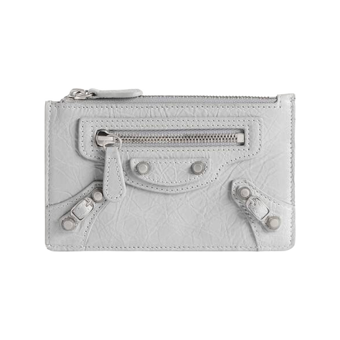 8106072ABV81210 Balenciaga Le City Long Coin and Card Holder In Light Grey