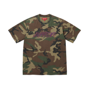 Supreme Raised Script S/S Top Woodland Camo - 26SS