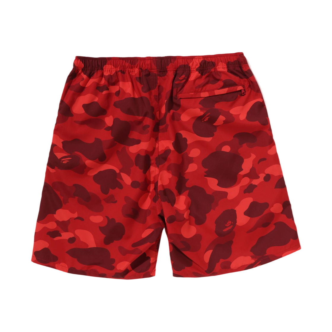 베이프 컬러 카모 에이프 헤드 원 포인트 비치 쇼츠 레드(BAPE Color Camo Ape Head One Point Beach Shorts Red) - 2