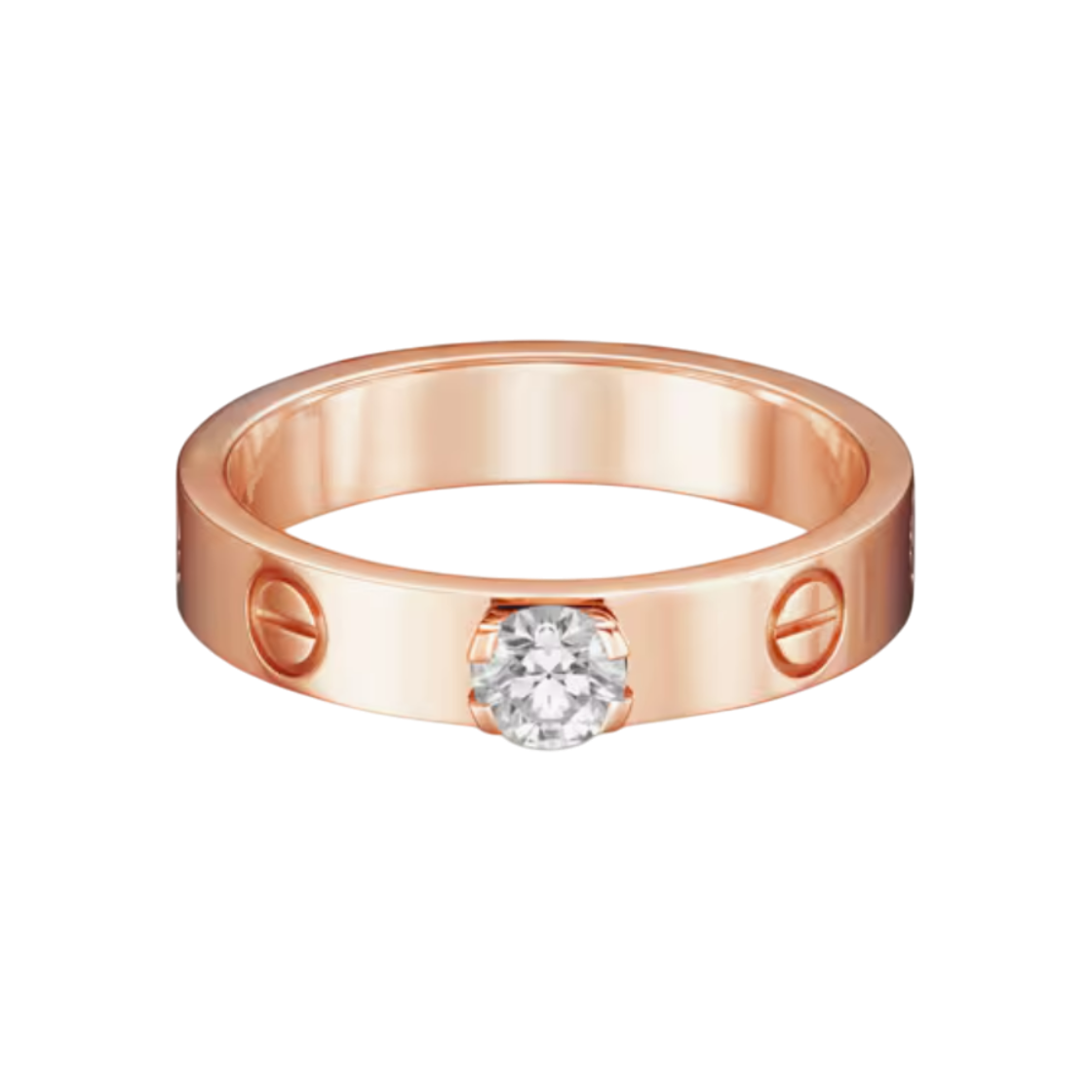 ITIQ83NCG3ST Cartier N4250100 18K Pink Gold LOVE Solitaire 1-Point Diamond Wedding Band Ring