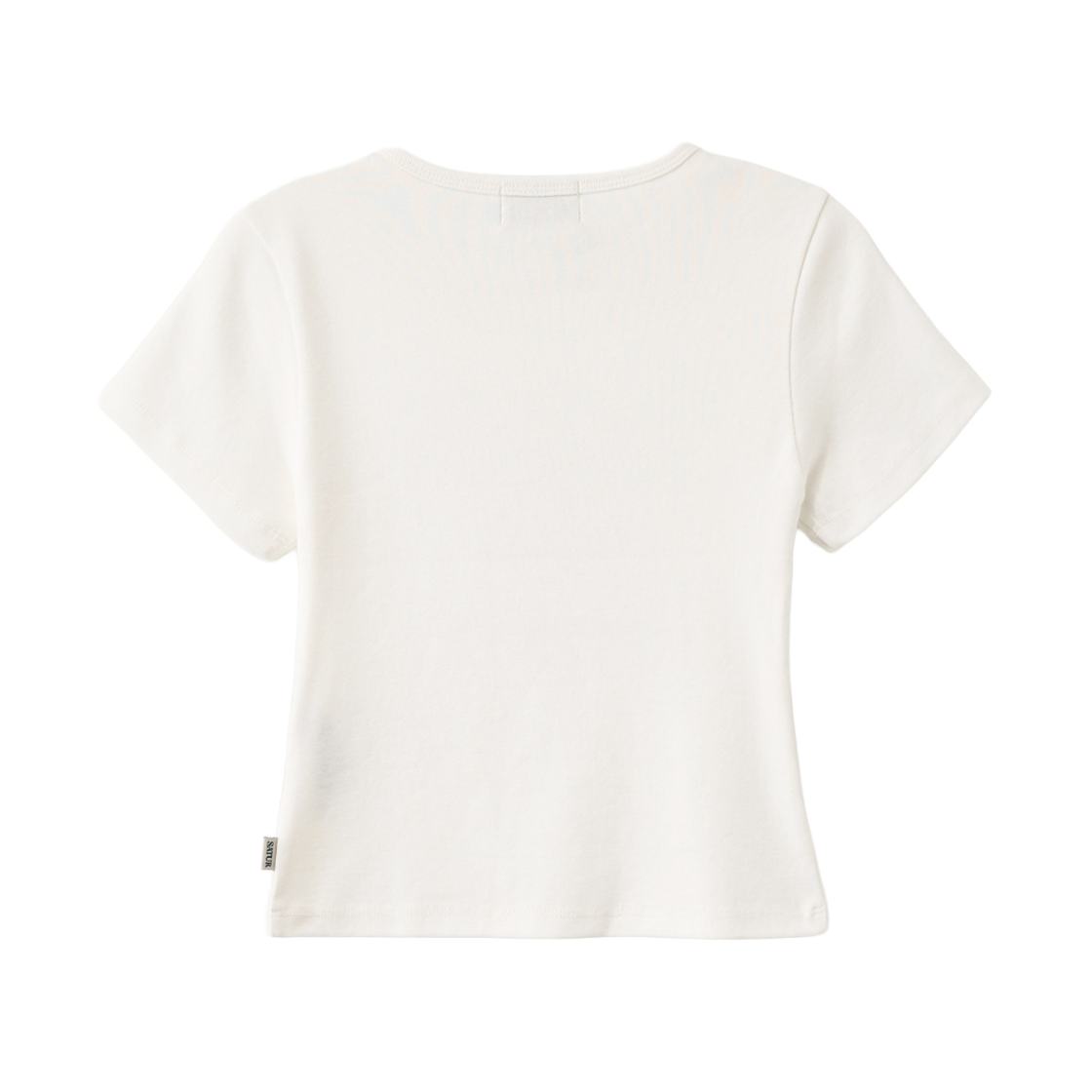 세터 우먼 벨트 그래픽 슬림 핏 반팔 티셔츠 화이트(SATUR W Belt Graphic Slim Fit T-Shirt White) - 2