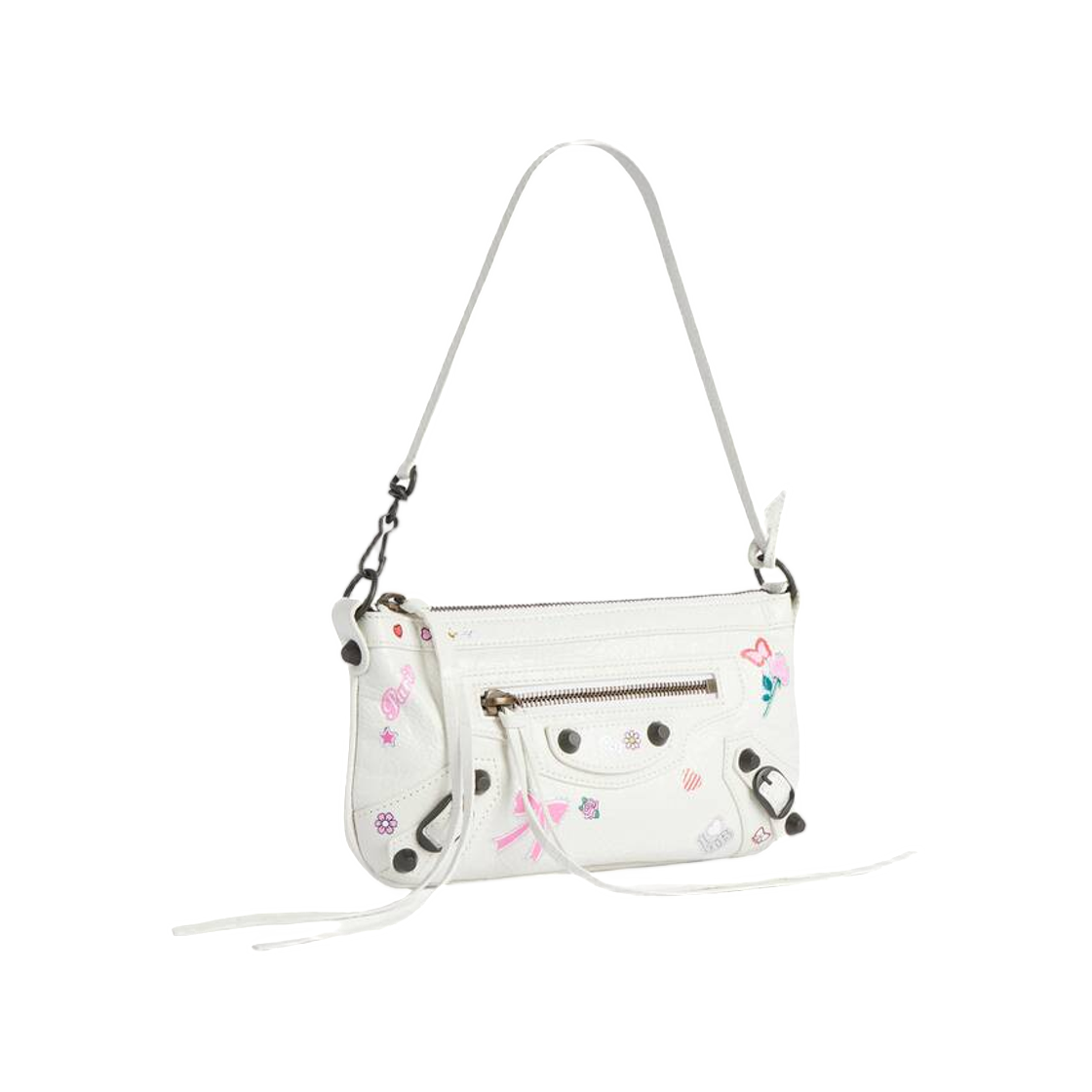 발렌시아가 르 시티 파우치 온 스트랩 화이트 멀티컬러(Balenciaga Le City Pouch On Strap In White Multicolor) - 2