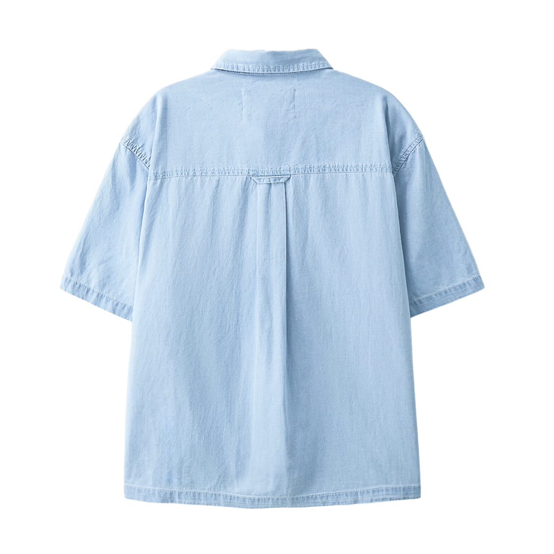 세터 라이트 웨이트 데님 포켓 하프 셔츠 라이트 블루(SATUR Light Weight Denim Pocket Half Shirt Light Blue) - 2