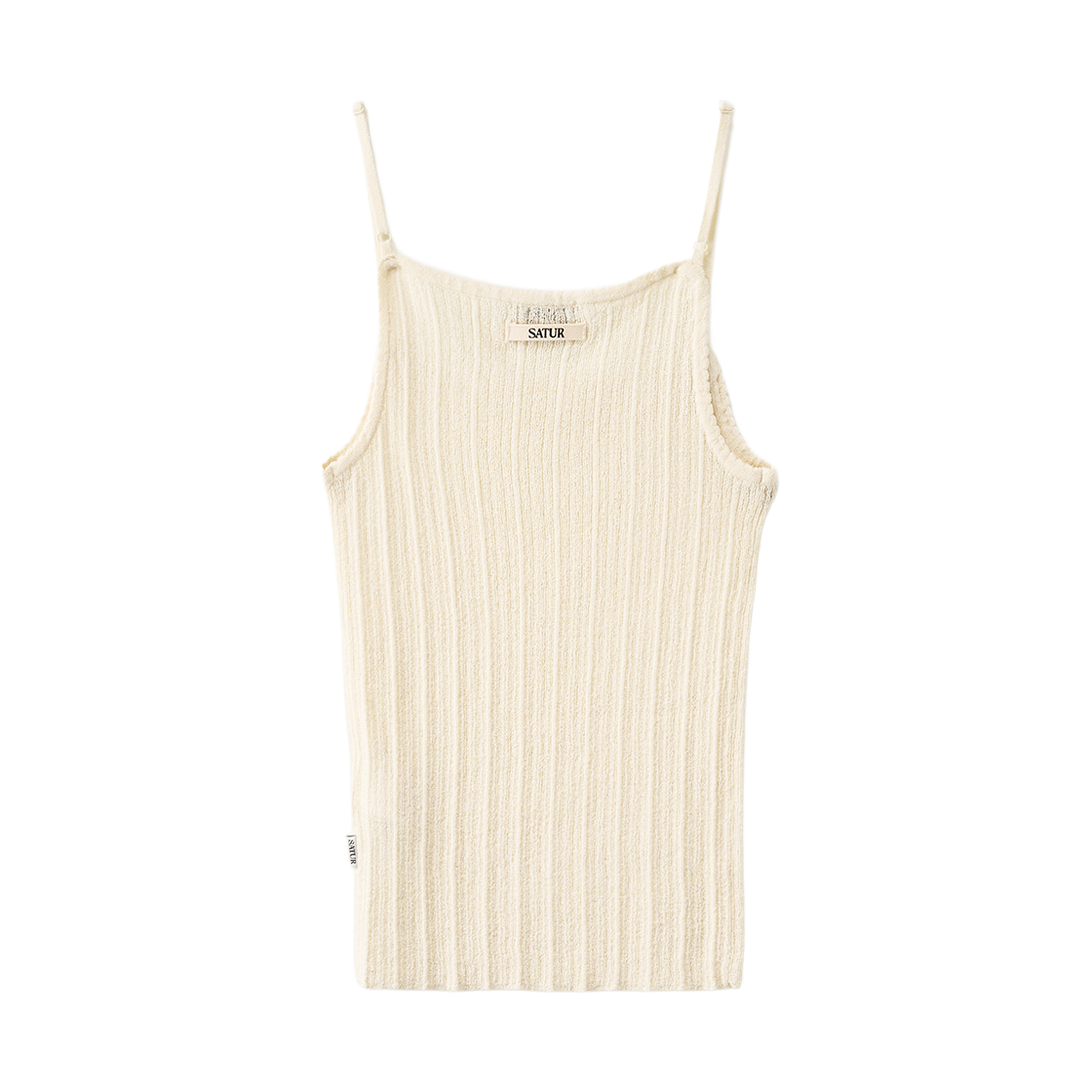 세터 우먼 골지 니트 슬리브리스 크림(SATUR W Ribbed Knit Sleeveless Cream) - 2