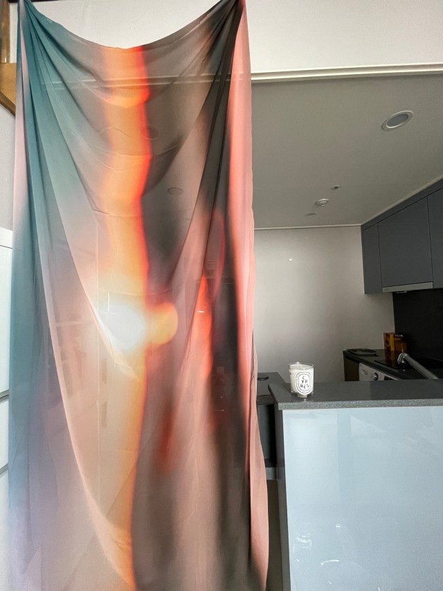 Film effect chiffon curtain / Sunset filter / L Size 착용 스타일