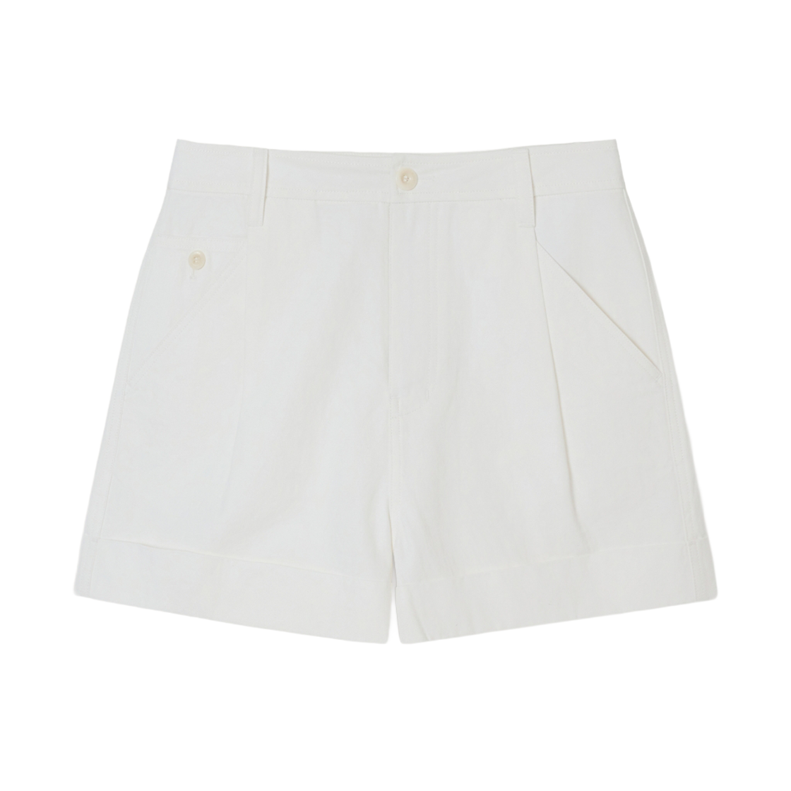 세터 우먼 포켓 코튼 치노 쇼츠 화이트(SATUR W Pocket Cotton Chino Shorts White)