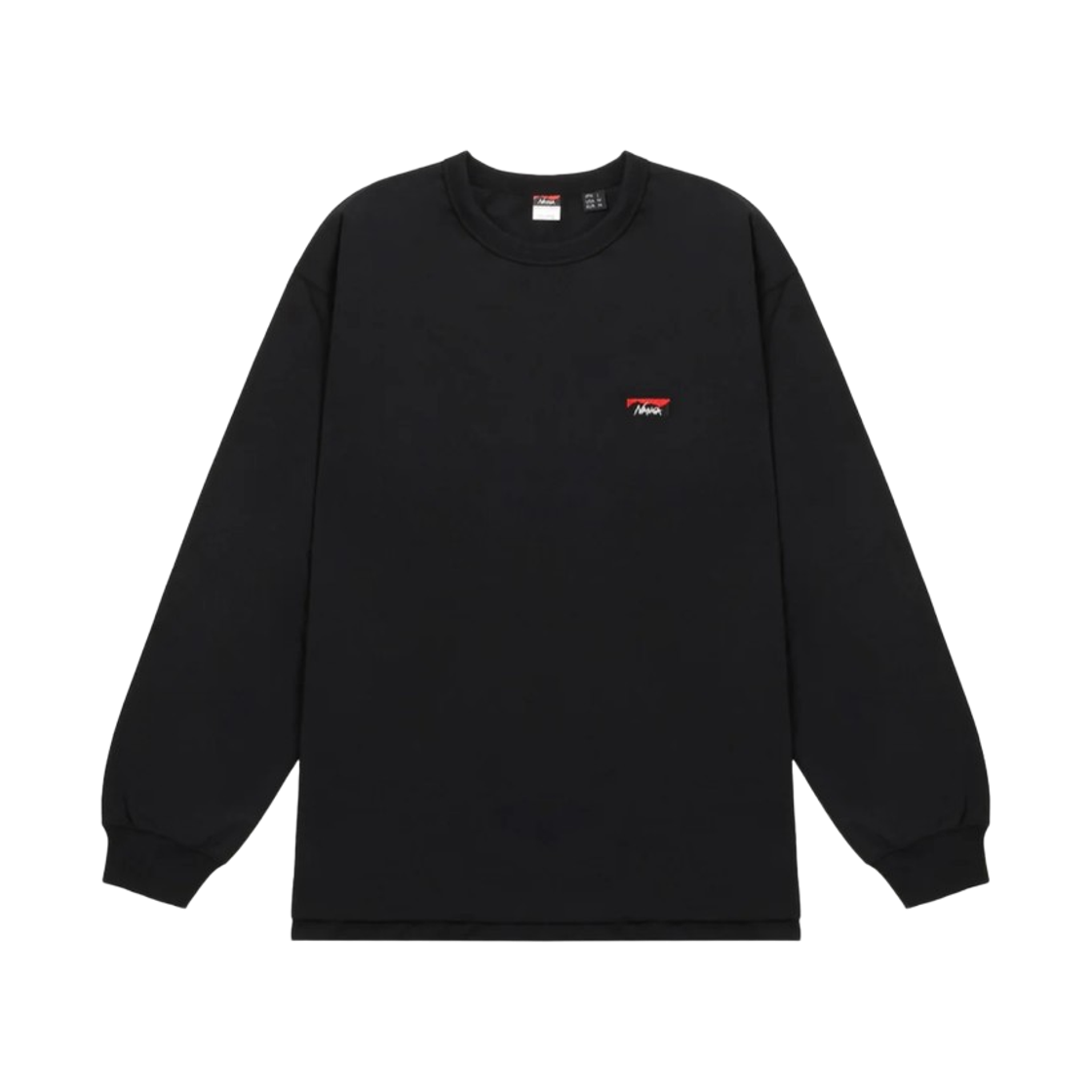 - Nanga Eco Hybrid Box Logo Embroidery Long Sleeve T-Shirt Black