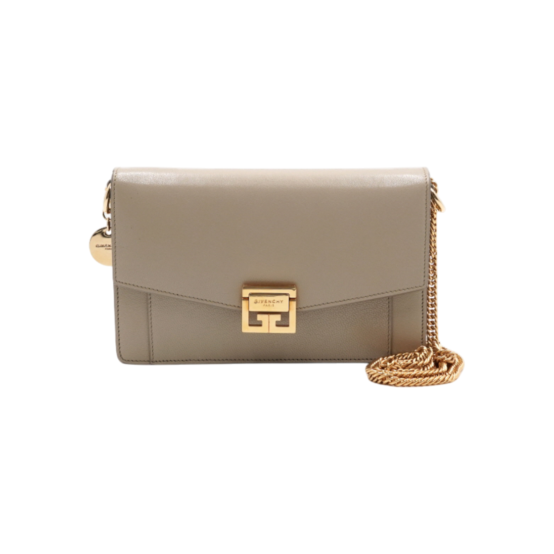 ITFKJRAKRKIF Givenchy Beige Leather GV3 Gold Chain Shoulder & Crossbody Bag
