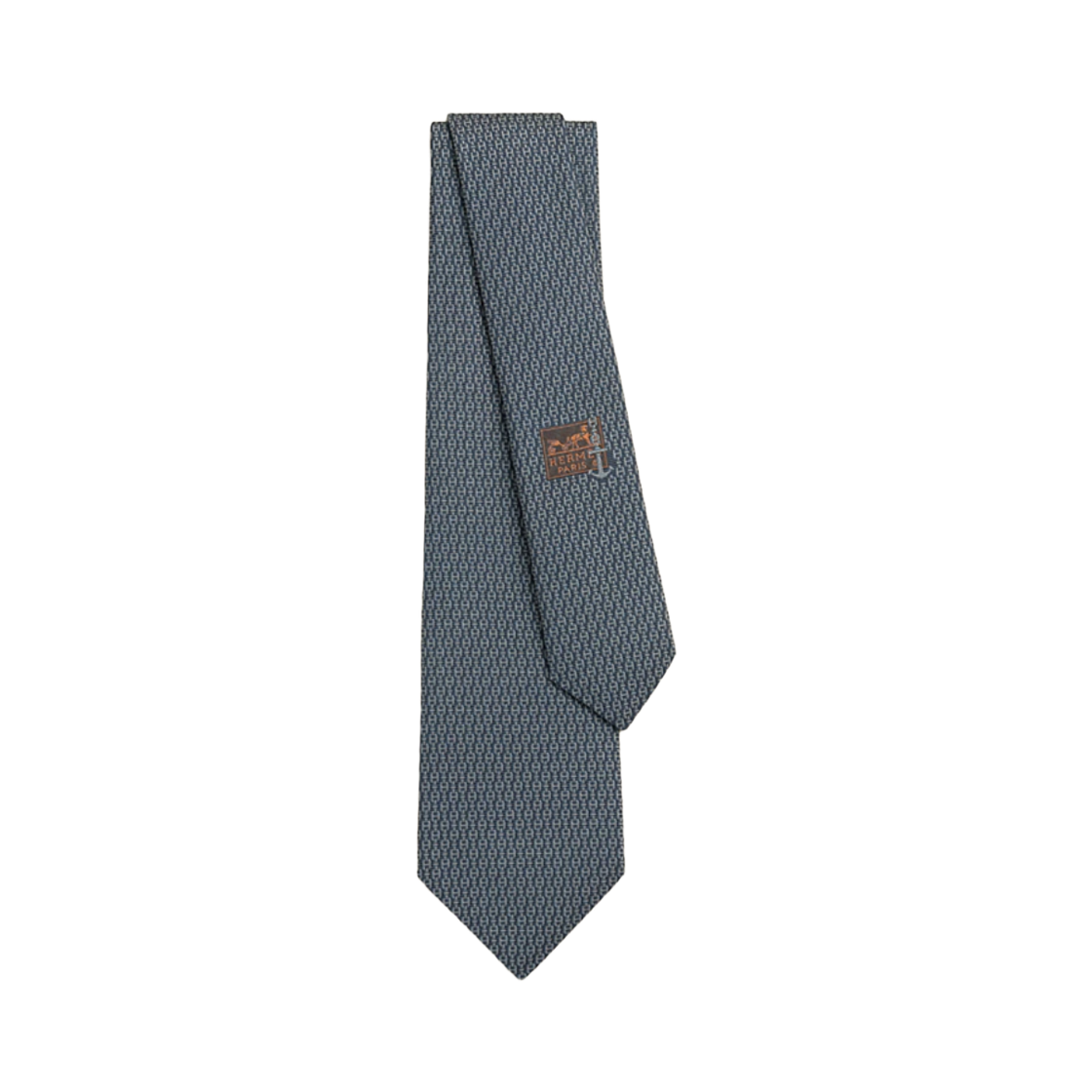 H339238T01 Hermes Maillons Club Tie Anthracite Gris