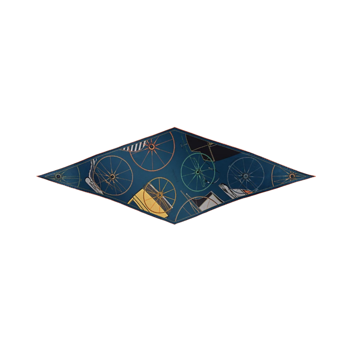 H804175S02 (W) Hermes A Toute Berline Losange Silk & Marine Corail Vert Sauge